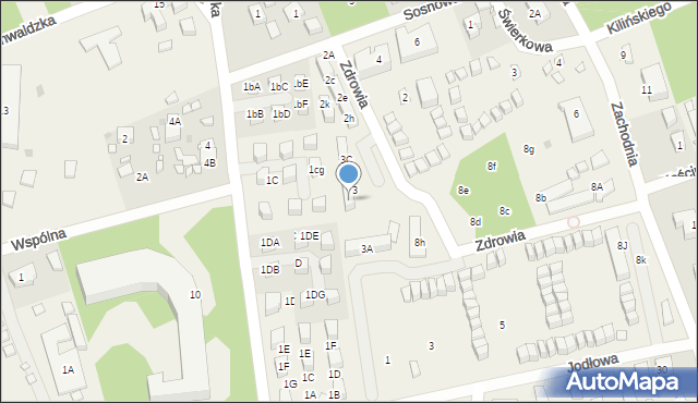 Pobierowo, Zdrowia, 3B, mapa Pobierowo