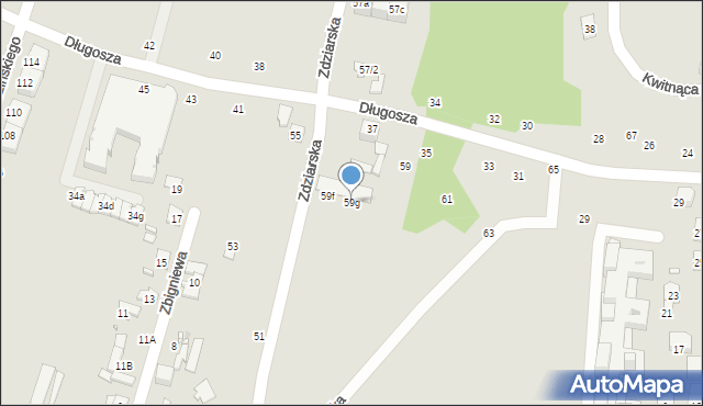 Pruszków, Zdziarska, 59g, mapa Pruszków
