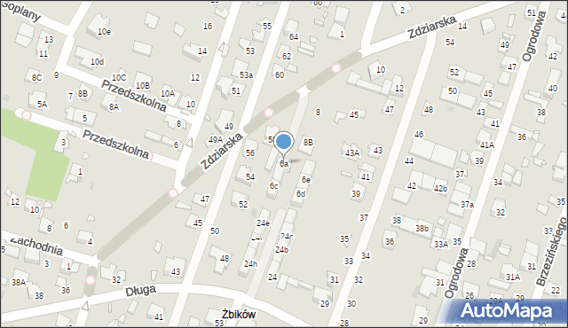 Pruszków, Zdziarska, 6a, mapa Pruszków