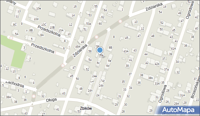 Pruszków, Zdziarska, 6b, mapa Pruszków