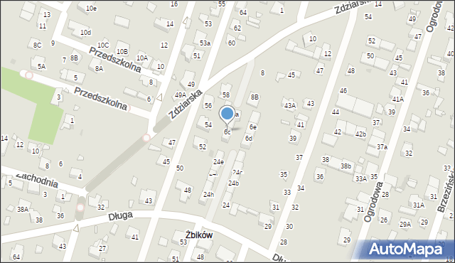 Pruszków, Zdziarska, 6c, mapa Pruszków