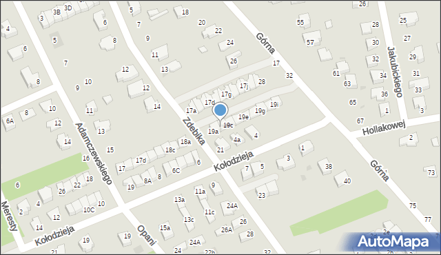 Puławy, Zdebika Jana, 19b, mapa Puław