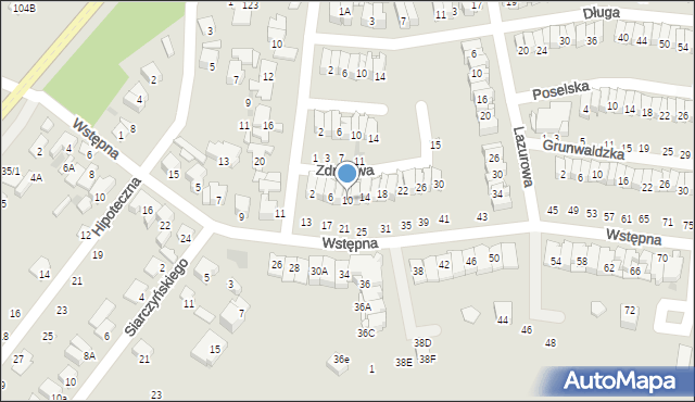 Radom, Zdrojowa, 10, mapa Radomia