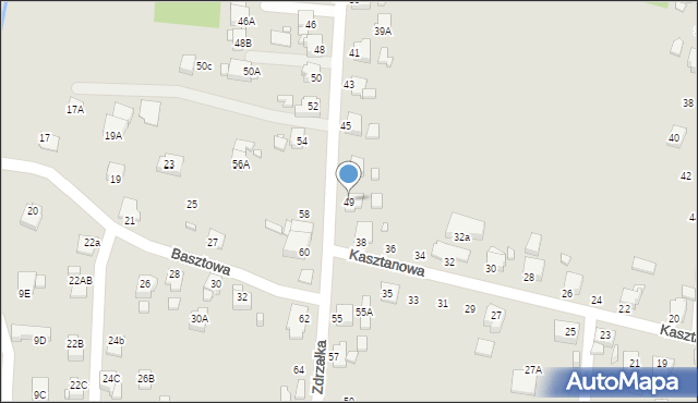 Rybnik, Zdrzałka Ludwika, 49, mapa Rybnika
