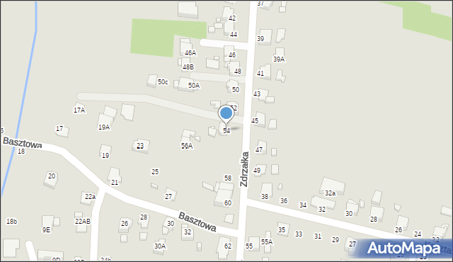 Rybnik, Zdrzałka Ludwika, 54, mapa Rybnika