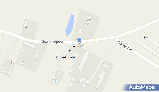 Sarzyn, Zdziar-Łopatki, 21, mapa Sarzyn