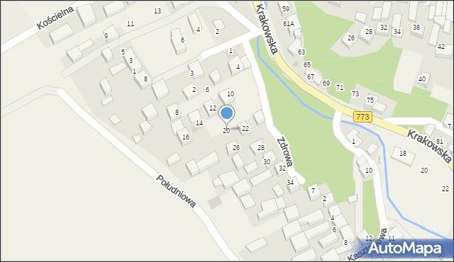 Sułoszowa, Zdrowa, 20, mapa Sułoszowa