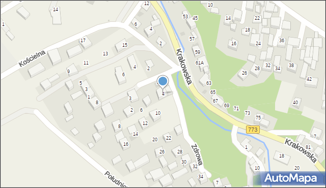 Sułoszowa, Zdrowa, 4, mapa Sułoszowa