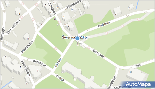 Świeradów-Zdrój, Zdrojowa, 1, mapa Świeradów-Zdrój