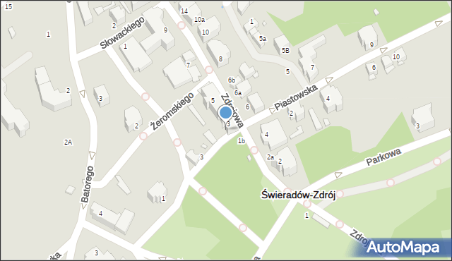 Świeradów-Zdrój, Zdrojowa, 3a, mapa Świeradów-Zdrój