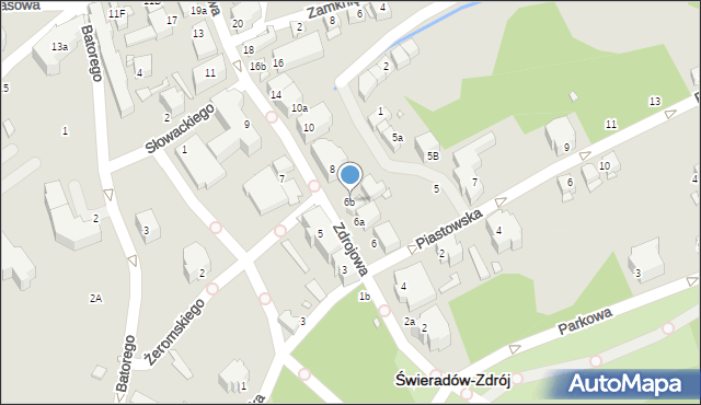 Świeradów-Zdrój, Zdrojowa, 6b, mapa Świeradów-Zdrój