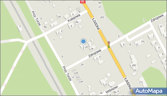 Toruń, Zdrojowa, 1, mapa Torunia