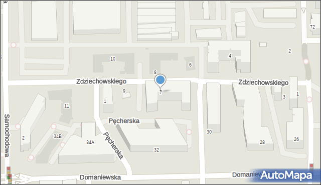 Warszawa, Zdziechowskiego Mariana, 7, mapa Warszawy