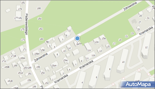 Warszawa, Zdrowotna, 14, mapa Warszawy