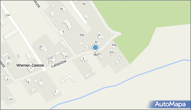 Wieniec-Zalesie, Zdrojowa, 58b, mapa Wieniec-Zalesie