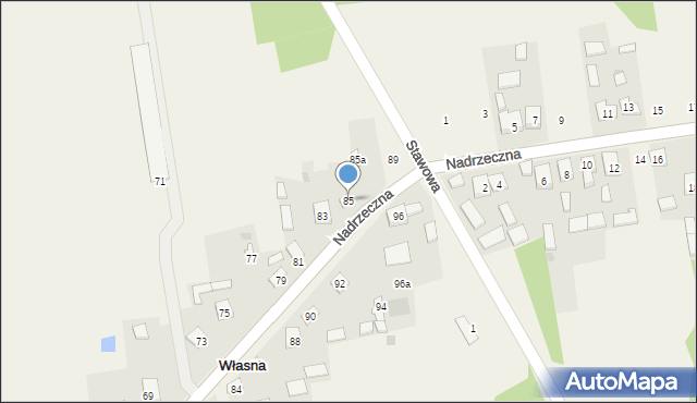 Własna, Zdrowa, 85, mapa Własna