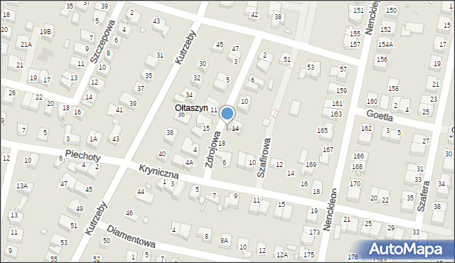 Wrocław, Zdrojowa, 16, mapa Wrocławia