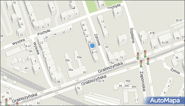 Wrocław, Zdrowa, 6, mapa Wrocławia