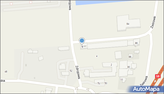 Wypędy, Zdrojowa, 6, mapa Wypędy