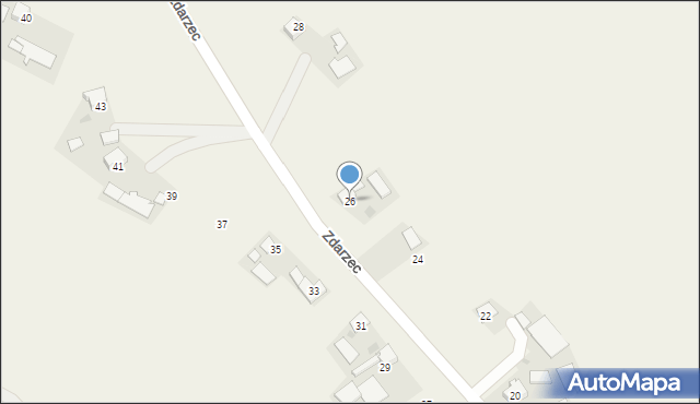 Zabawa, Zdarzec, 26, mapa Zabawa