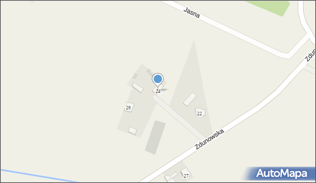 Załuski, Zdunowska, 24, mapa Załuski