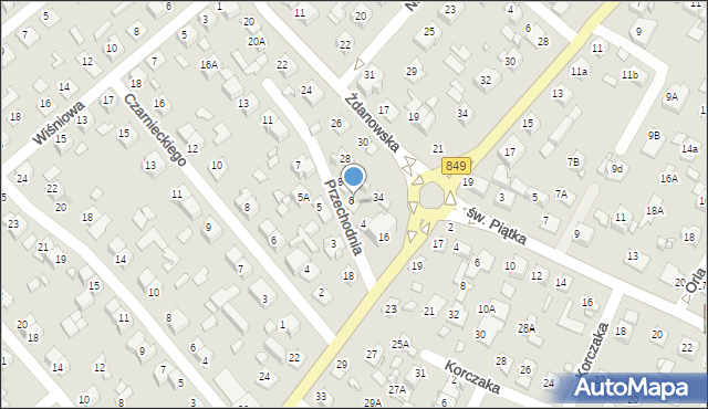 Zamość, Żdanowska, 32, mapa Zamościa