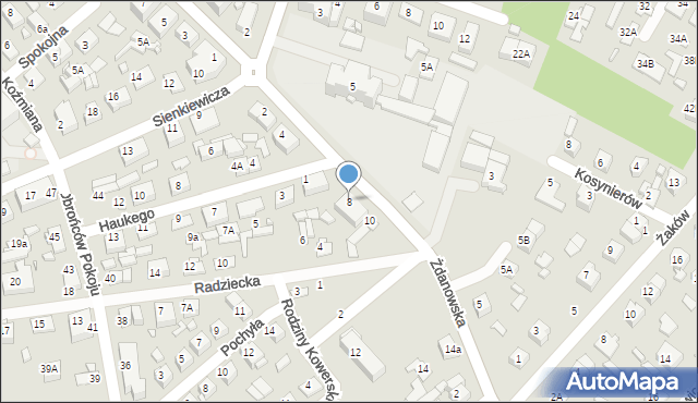 Zamość, Żdanowska, 8, mapa Zamościa