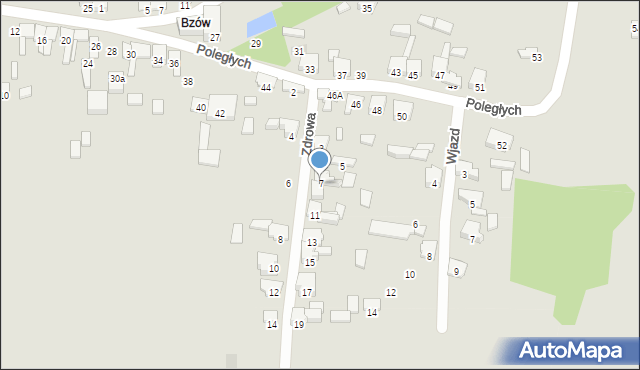 Zawiercie, Zdrowa, 7, mapa Zawiercie