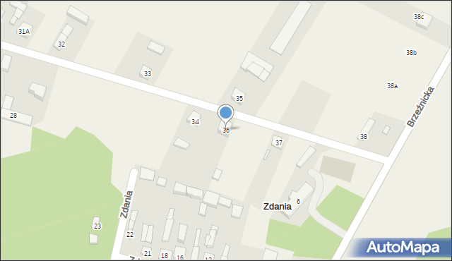 Zdania, Zdania, 36, mapa Zdania
