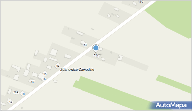 Zdanowice, Zdanowice, 52a, mapa Zdanowice