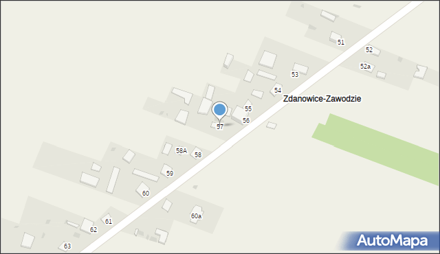 Zdanowice, Zdanowice, 57, mapa Zdanowice