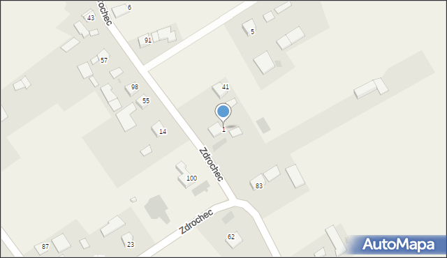 Zdrochec, Zdrochec, 1, mapa Zdrochec