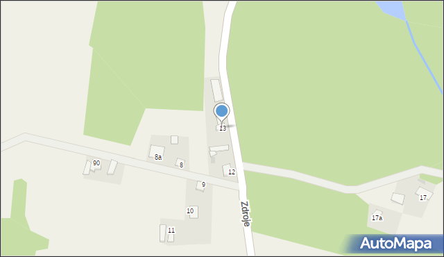 Zdroje, Zdroje, 13, mapa Zdroje
