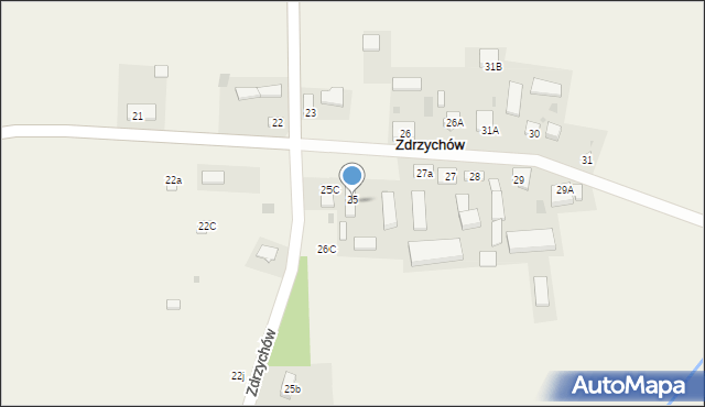 Zdrzychów, Zdrzychów, 25A, mapa Zdrzychów