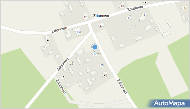 Zdunowo, Zdunowo, 14, mapa Zdunowo