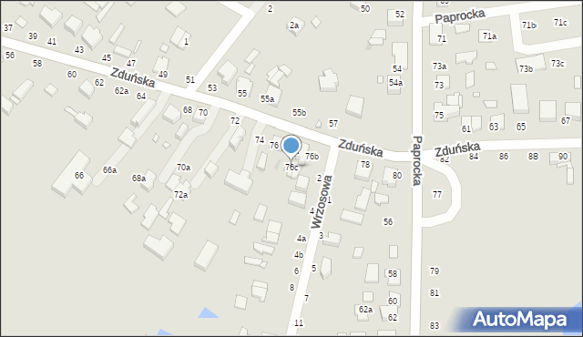 Zduńska Wola, Zduńska, 76c, mapa Zduńska Wola