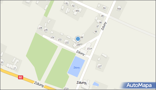 Zduny, Zduny, 100, mapa Zduny
