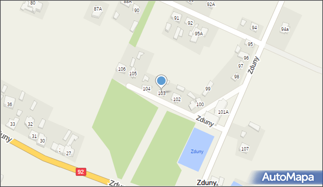 Zduny, Zduny, 103, mapa Zduny