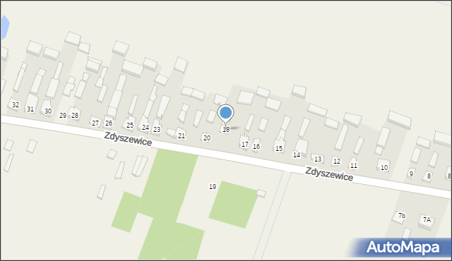 Zdyszewice, Zdyszewice, 18, mapa Zdyszewice