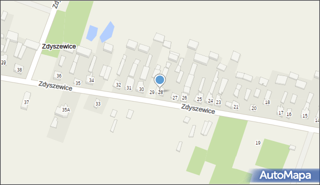 Zdyszewice, Zdyszewice, 28, mapa Zdyszewice