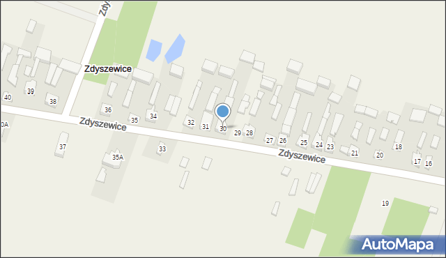 Zdyszewice, Zdyszewice, 30, mapa Zdyszewice