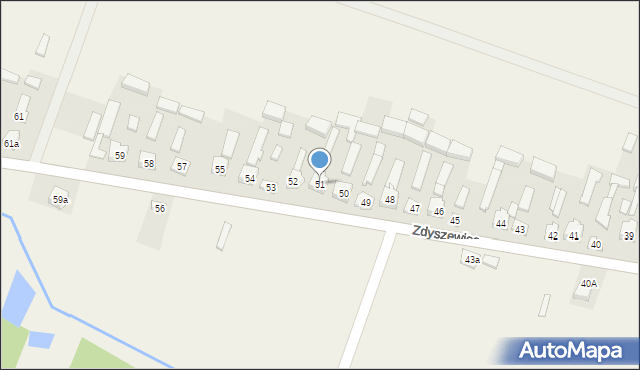 Zdyszewice, Zdyszewice, 51, mapa Zdyszewice