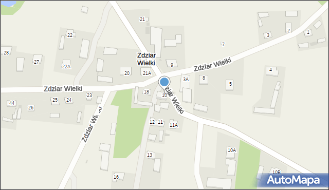 Zdziar Wielki, Zdziar Wielki, 10, mapa Zdziar Wielki