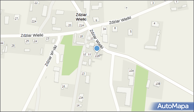 Zdziar Wielki, Zdziar Wielki, 11A, mapa Zdziar Wielki