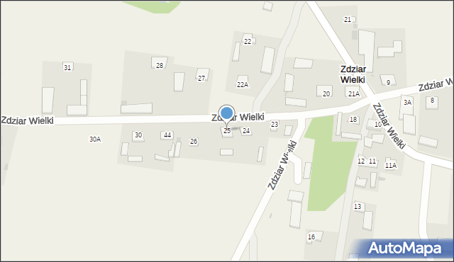 Zdziar Wielki, Zdziar Wielki, 25, mapa Zdziar Wielki
