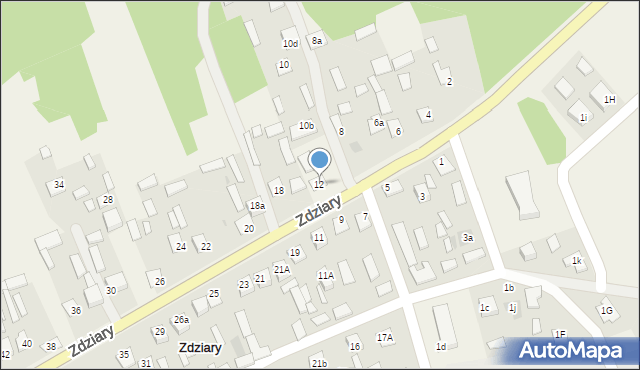 Zdziary, Zdziary, 12, mapa Zdziary