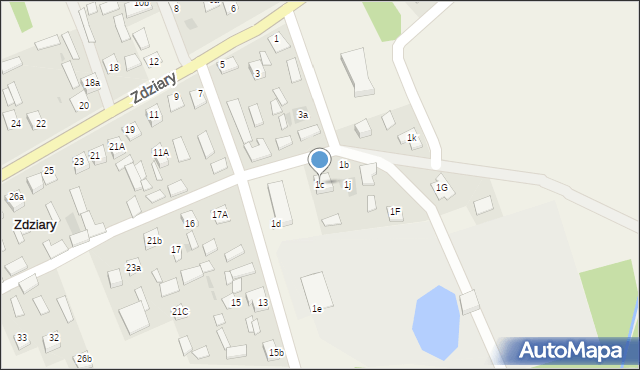 Zdziary, Zdziary, 1c, mapa Zdziary