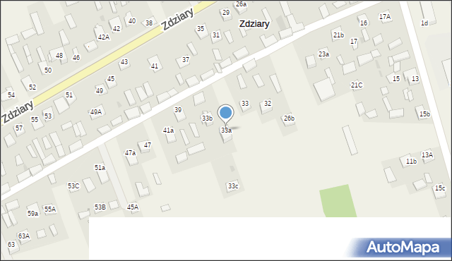Zdziary, Zdziary, 33a, mapa Zdziary