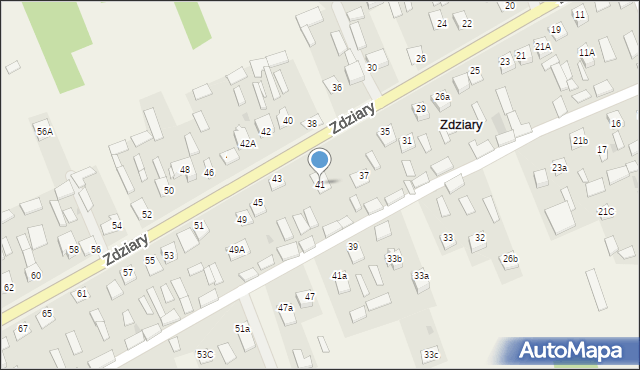 Zdziary, Zdziary, 41, mapa Zdziary