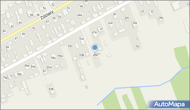 Zdziary, Zdziary, 45A, mapa Zdziary